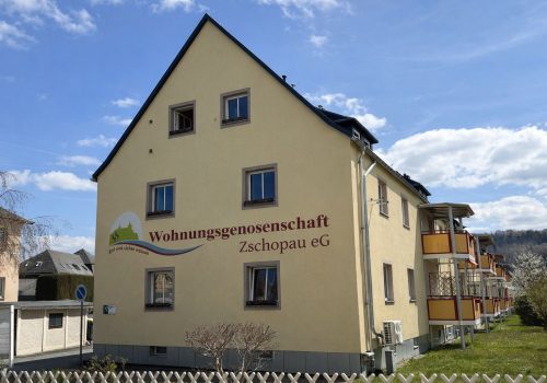Fassadengestaltung und Beschrifzung inklusive Entwurf Wohnungsgenossenschaft Zschopau